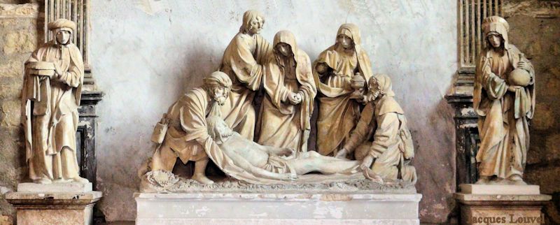 Abbaye de Vauluisant en Bourgogne : "mise au tombeau"